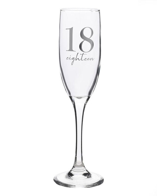 18th Birthday Glass Champagne Flute