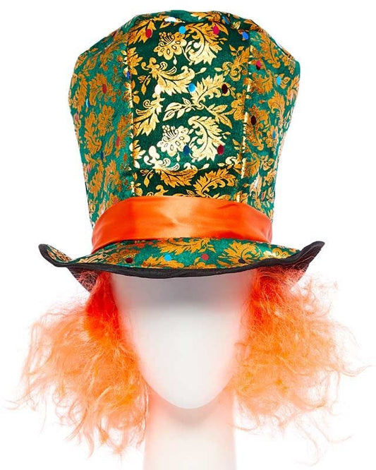 Mad Hatter Top hat With Attached Hair
