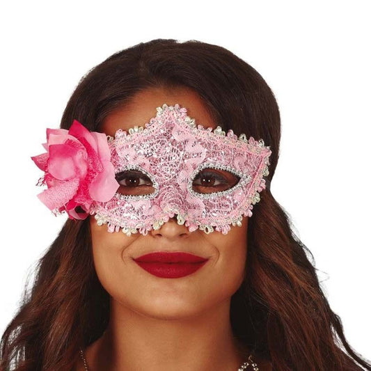 Pink Mask with Flowers
