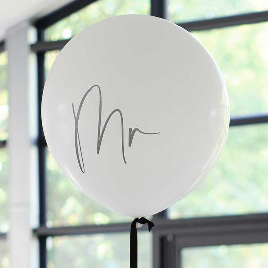 Black & White Mr Balloon - 36" Latex