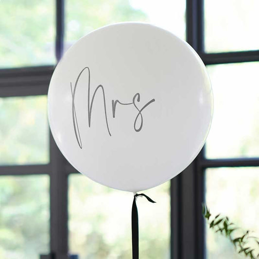 Black & White Mrs Balloon - 36" Latex