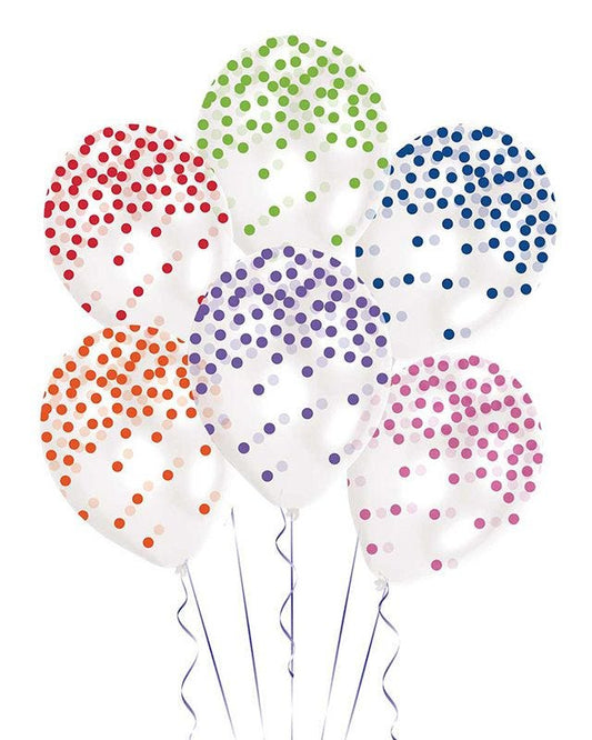 Printed Confetti Assorted Spot Balloons - 11" Latex (6pk)