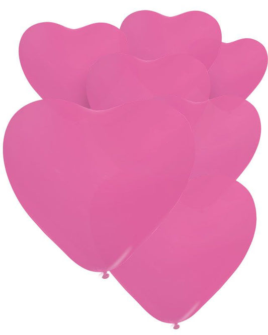 Fashion Heart Fuchsia Pink Balloons - 12" Latex (50pk)