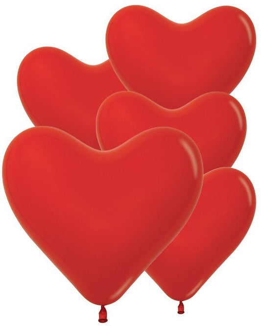 Fashion Heart Red Balloons - 16" Latex (50pk)