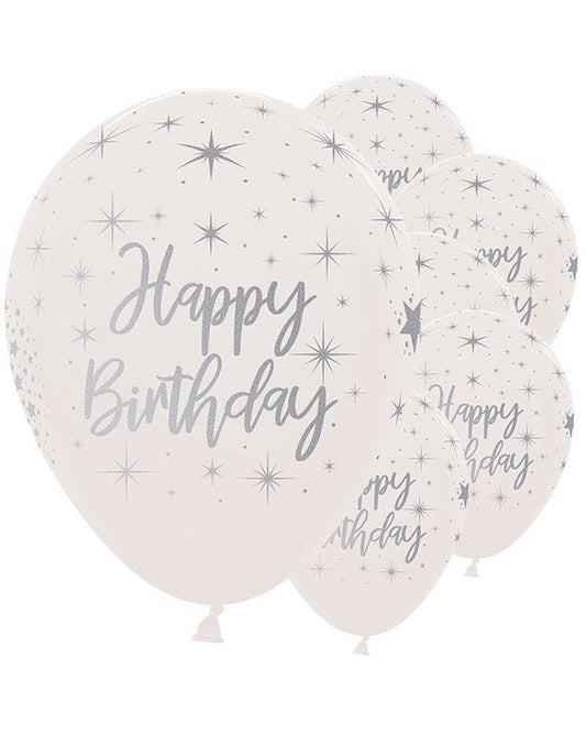 Crystal Clear Happy Birthday - 12" Latex Balloons (25pk)