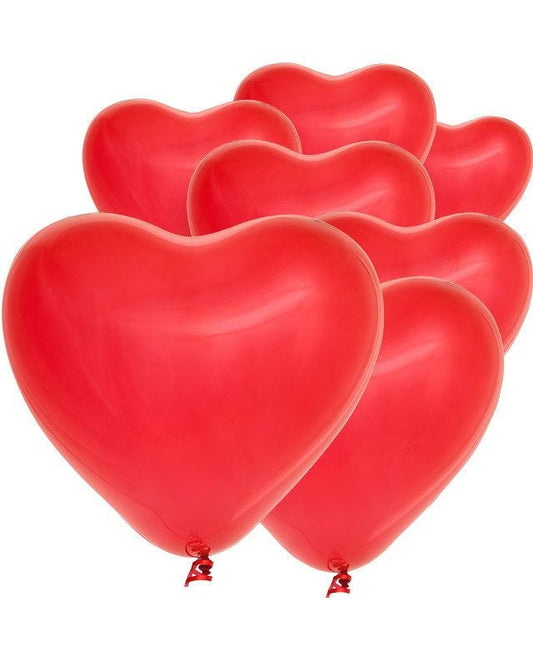 Fashion Colour Red Heart - 12" Latex Balloons (50pk)