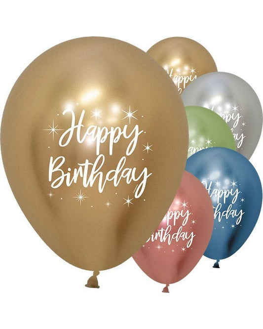 Reflex Assorted Happy Birthday - 12" Latex Balloons (25pk)