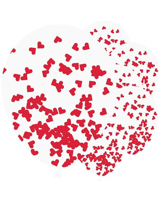 Confetti Red Lovehearts - 11" Latex Balloons (6pk)