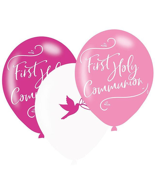 Pink First Holy Communion - 11" Latex Balloons (6pk)