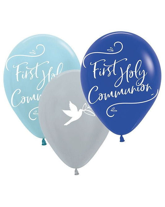 Blue First Holy Communion - 11" Latex Balloons (6pk)