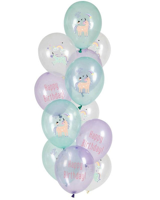 Unicorns & Rainbows Balloons - 12" Latex (12pk)