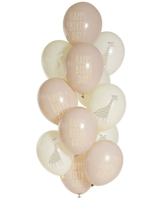 Birthday Giraffe Balloons - 12" Latex (12pk)
