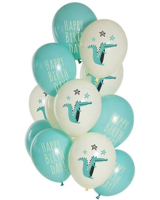 Birthday Crocodile Balloons - 12" Latex (12pk)