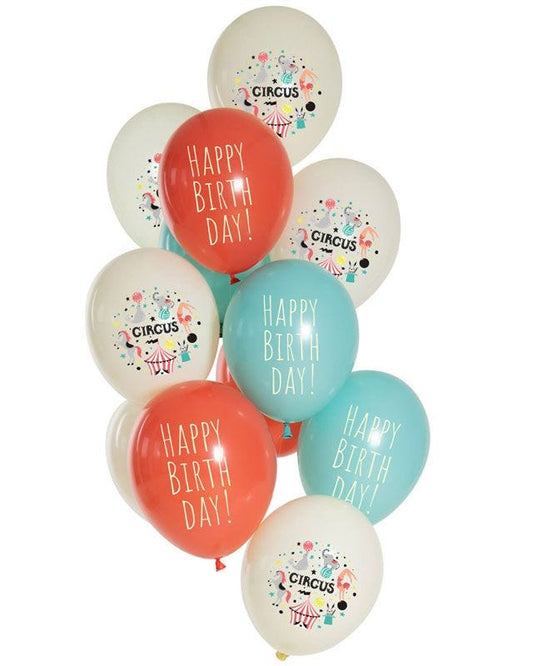 Birthday Circus Balloons - 12" Latex (12pk)