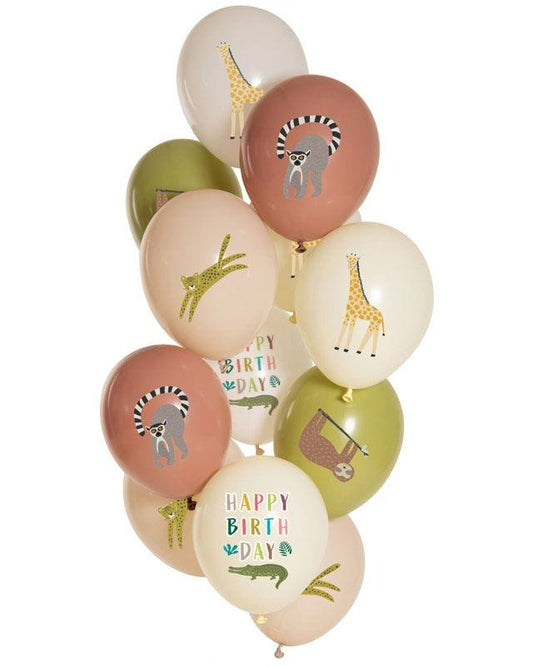 Birthday Zoo Party Balloons - 12" Latex (12pk)