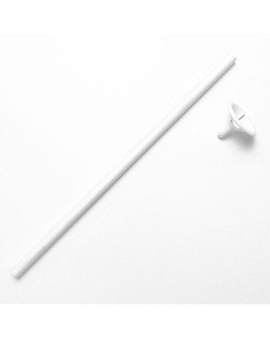 White Paper Balloon Stick & Cup - 30cm