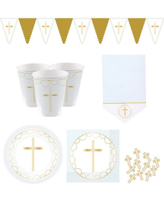 Blue Celebration Cross Deluxe Party Pack for 8