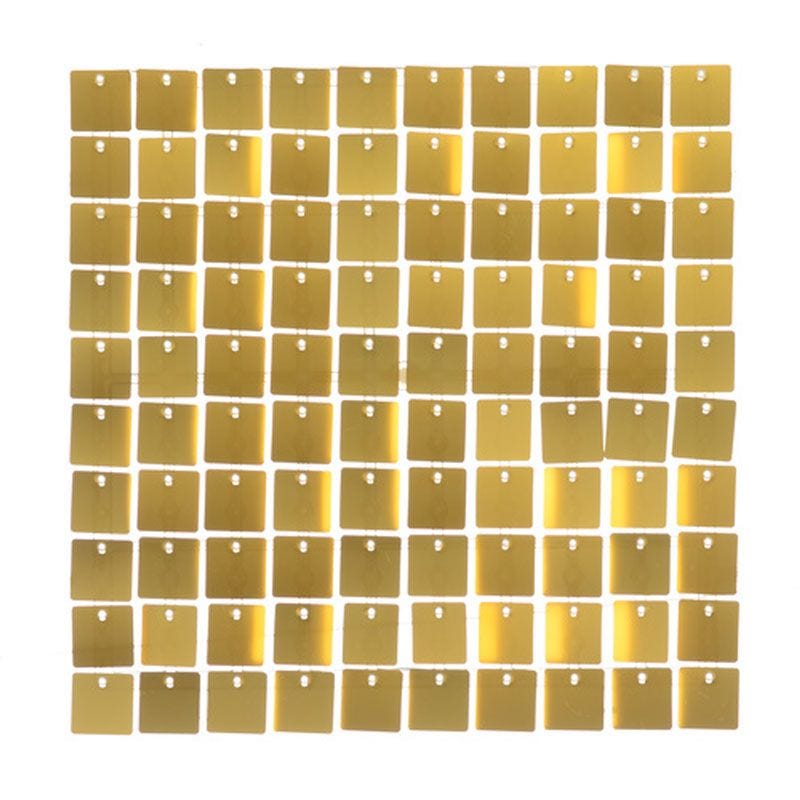 Gold Sequin Acrylic Backed Wall Panel - 30cm x 30cm