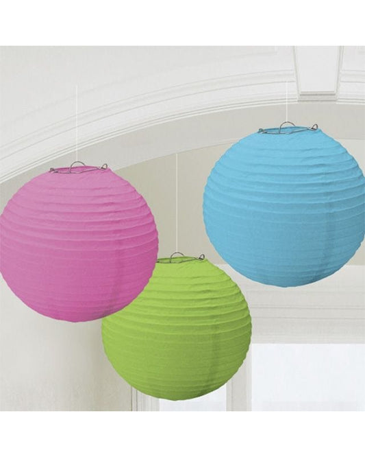 Multicoloured Paper Lantern Decorations - 24cm
