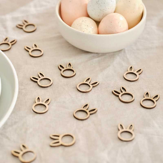 Wooden Easter Bunny Table Confetti (24pk)