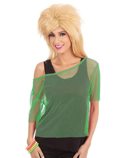 Green Mesh 80s Shirt - Adult Costume