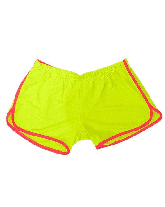 80s Neon Yellow Hot Pants -Adult Costume