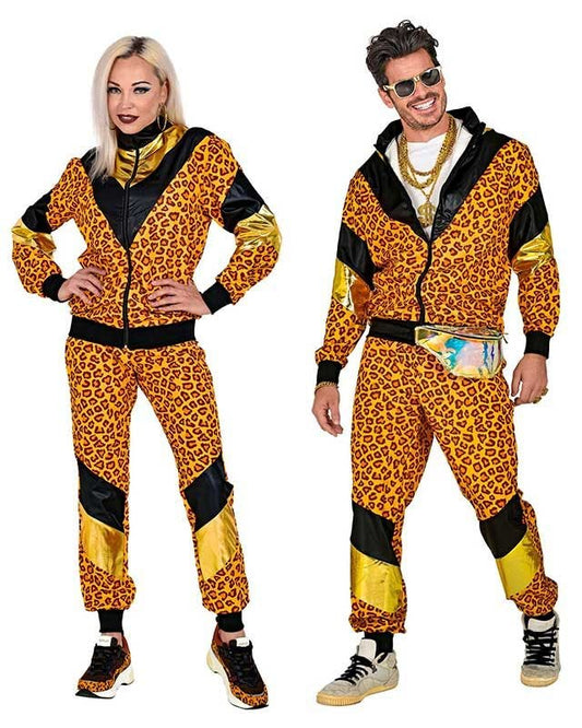 80s Leopard Print Shell Suit - Adult Costume