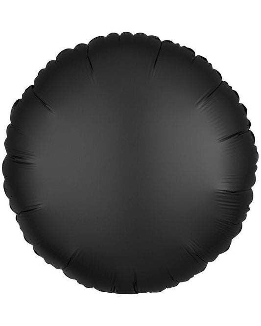 Satin Onyx Black Round Balloon - 18" Foil