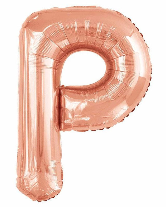 P Rose Gold Letter Balloon - 34" Foil