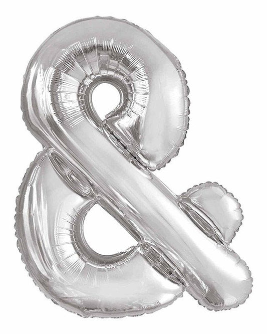 Silver Ampersand Balloon - 34" Foil