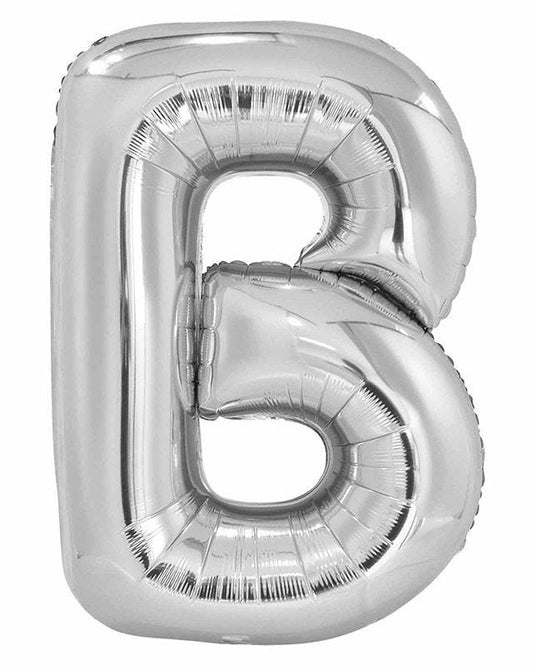 B Silver Letter Balloon - 34" Foil