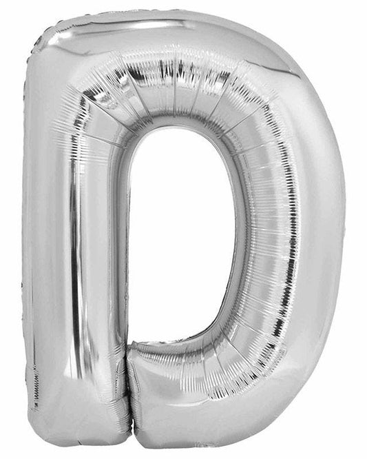 D Silver Letter Balloon - 34" Foil