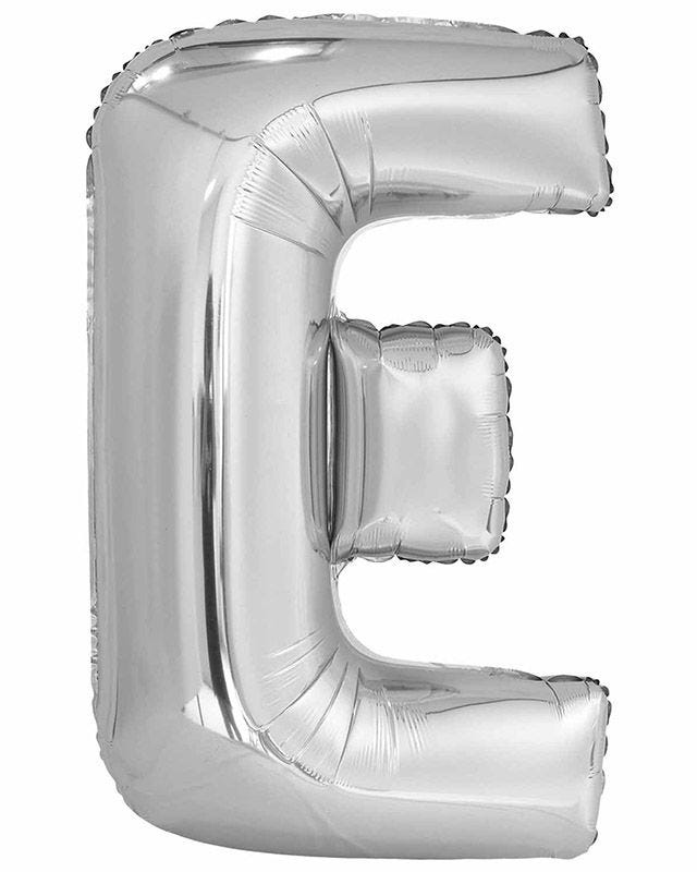 E Silver Letter Balloon - 34" Foil