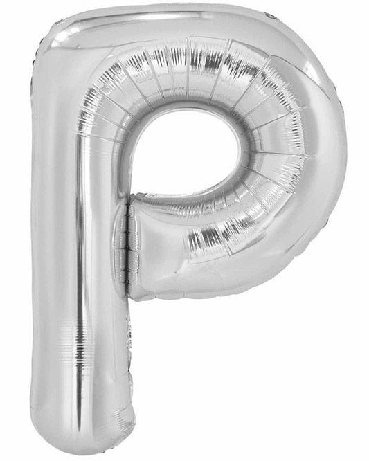 P Silver Letter Balloon - 34" Foil