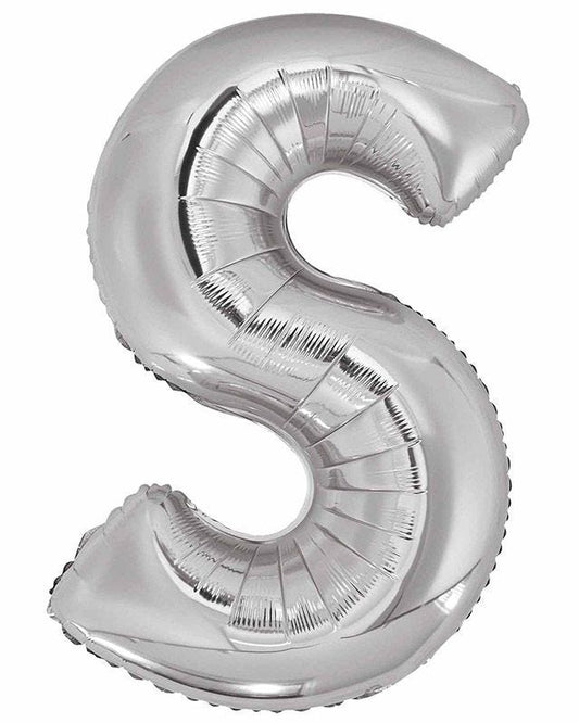 S Silver Letter Balloon - 34" Foil