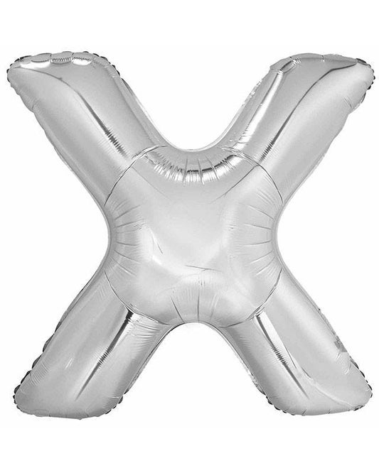 X Silver Letter Balloon - 34" Foil