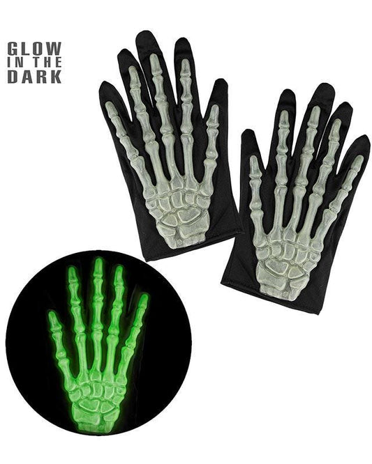 Glow in the Dark 3D Skeleton Gloves - Adult