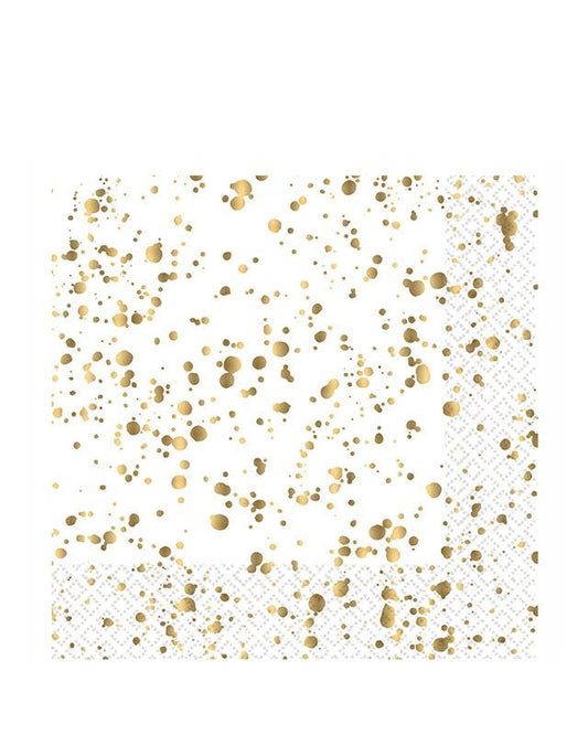 Gold Speckled Paper Napkins 33cm (16pk)