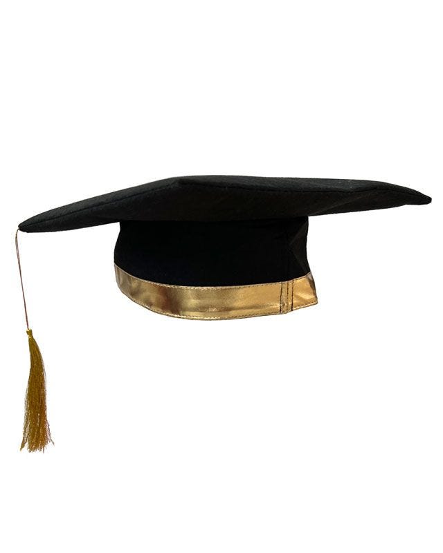 Graduation Black & Gold Mortarboard Hat