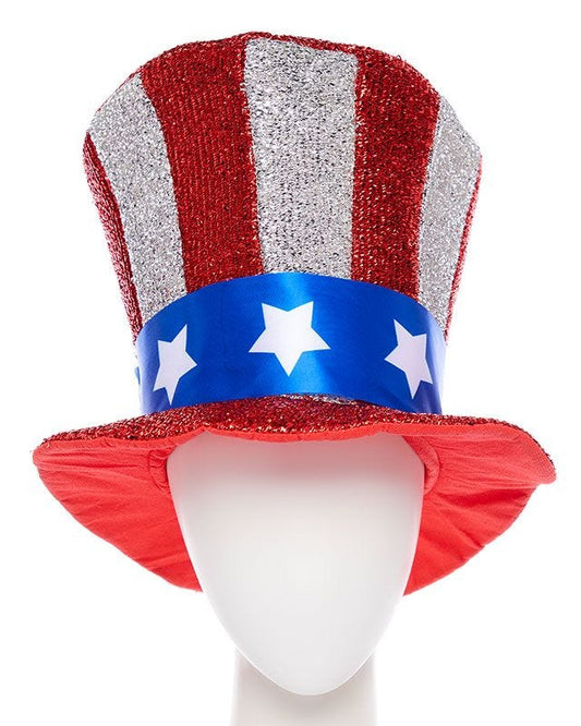 American Flag Sparkle Top Hat