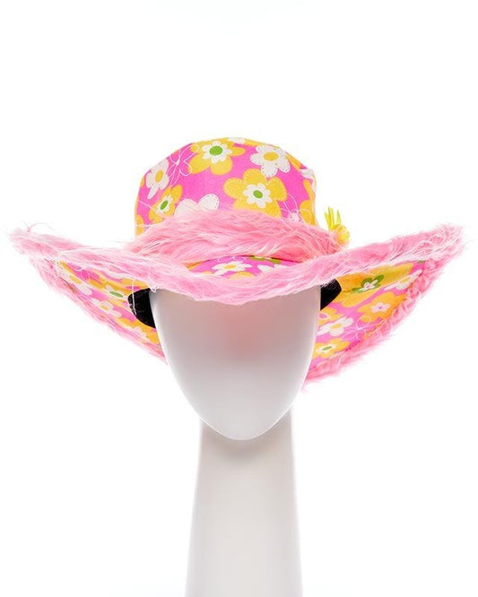 Floral Pink Hat with Sunflower