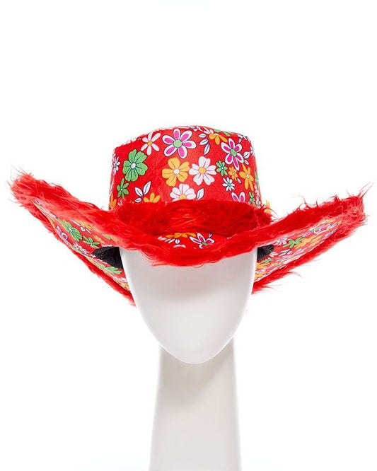 Floral Red Hat with Sunflower