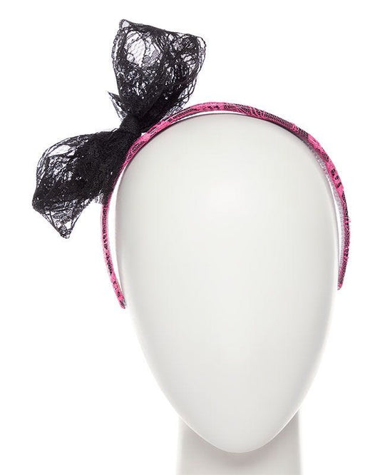 Pink 80s  Lace Headband