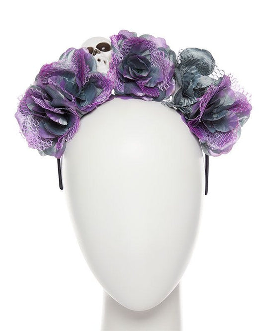Purple Flower Skull Headband