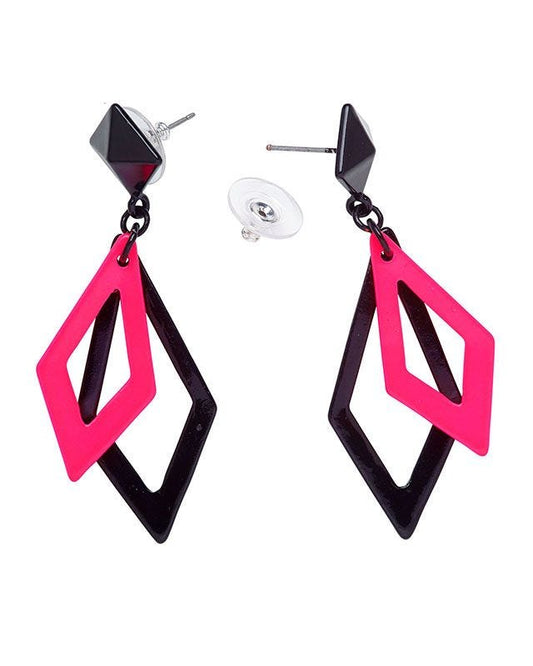 Neon Pink 80s Earrings
