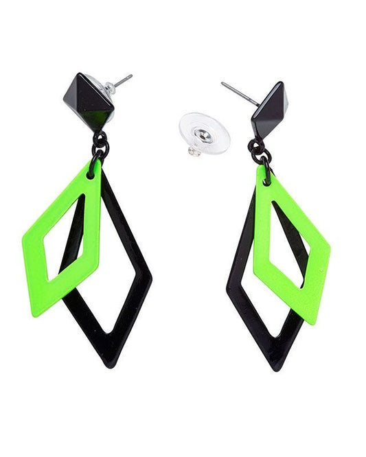 Neon Green 80s Earrings