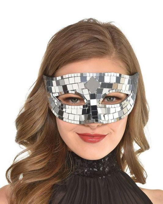 Silver Metallic Reflection Mask