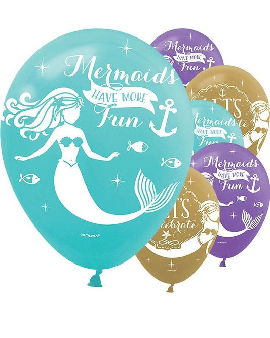 Mermaid Wishes Balloons - 11" Latex (6pk)