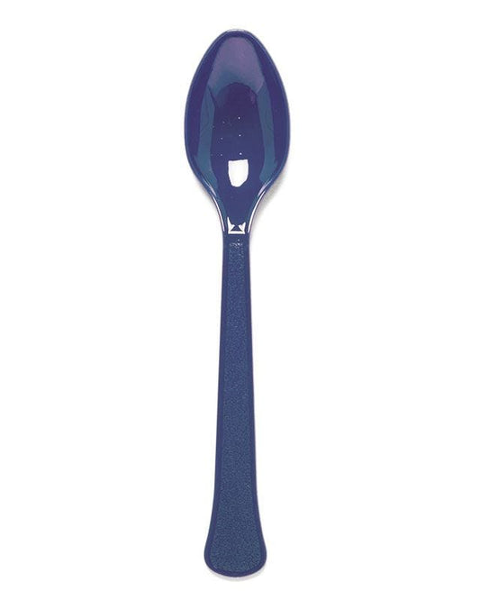 Dark Blue Reusable Plastic Spoons (24pk)