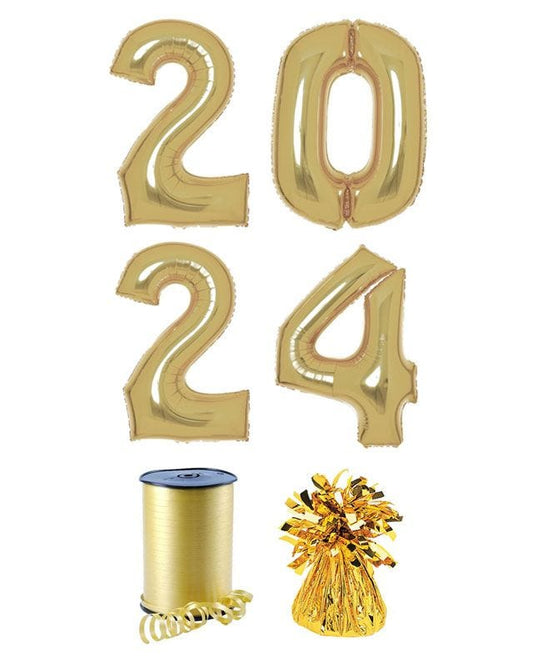 Gold 2024 Foil Balloon Kit